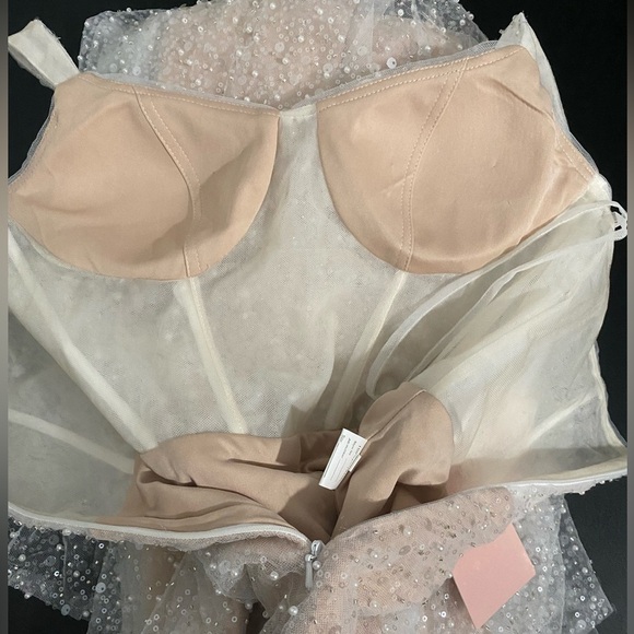 Kiss Prom NWT Wedding Collection Bustier Corset Sequins Beaded Gown Sheer - Picture 10 of 16